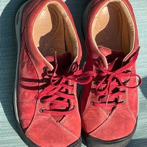 Red leather Keen shoes